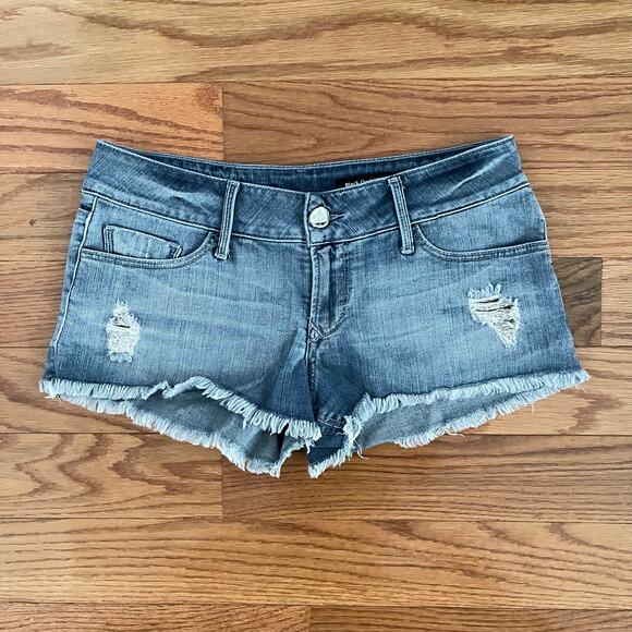 Black Orchid Pants - Black Orchid Cut-Off Micro Jean Shorts Women 27 Blue Dream Cycle Distressed Boho